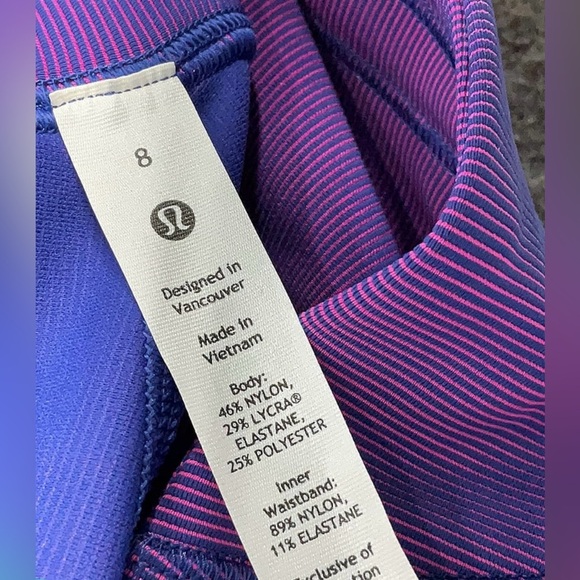 Lululemon Base Pace High-Rise Tight 25" *Two-Tone Ribbed in Psychic / Sonic Pink - Picture 7 of 8